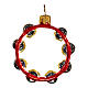 Blown glass Christmas ornament, tambourine s5