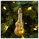 Acoustic Guitar blown glass Christmas tree decoration s2