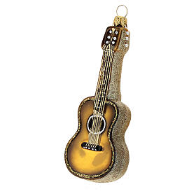 Guitare acoustique verre soufflé décoration sapin Noël