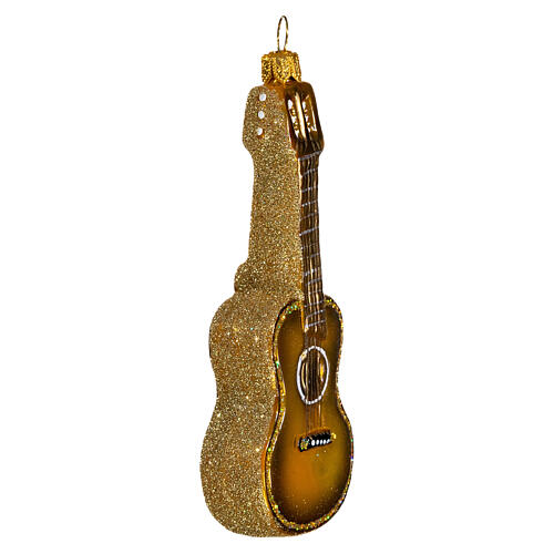 Blown glass Christmas ornament, acoustic guitar 4