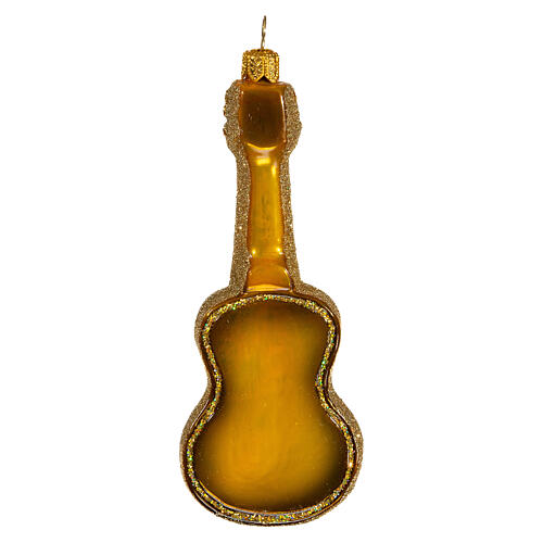 Blown glass Christmas ornament, acoustic guitar 5