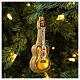 Blown glass Christmas ornament, acoustic guitar s2