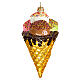 Blown glass Christmas ornament, ice cream cone s3