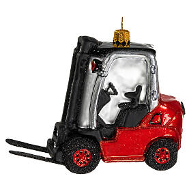 Blown glass forklift, Christmas tree decoration