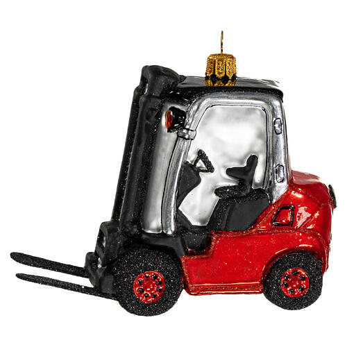 Blown glass forklift, Christmas tree decoration 1