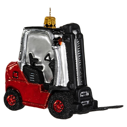 Blown glass forklift, Christmas tree decoration 3