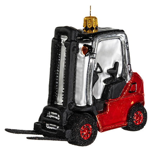 Blown glass forklift, Christmas tree decoration 4