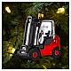 Blown glass forklift, Christmas tree decoration s2