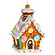 Blown glass Christmas ornament, gingerbread house s4