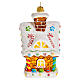Blown glass Christmas ornament, gingerbread house s5