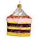 Blown glass Christmas ornament, piece of cake s5
