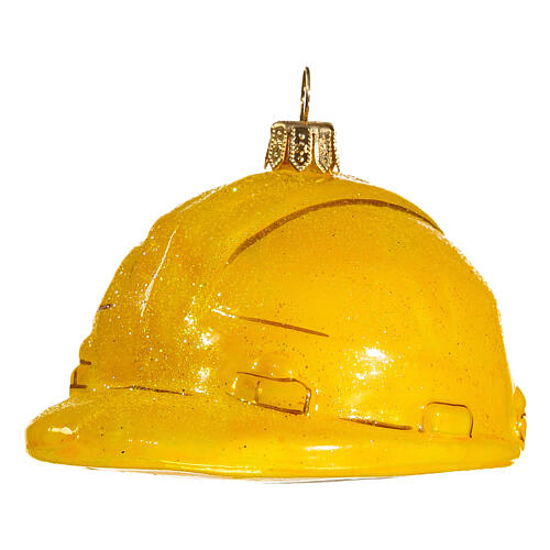 Safety helmet in blown glass Christmas tree decoration 4