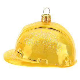 Casque de sécurité verre soufflé décoration sapin Noël