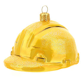 Casque de sécurité verre soufflé décoration sapin Noël