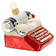 Máquina de escribir de época vidrio soplado decoración árbol Navidad s3