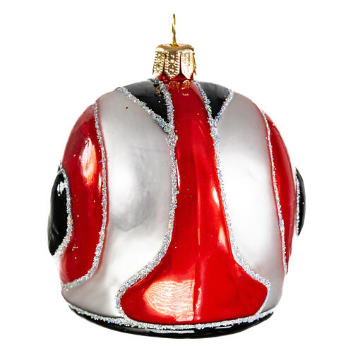 Blown glass Christmas ornament, motorcycle helmet 8