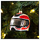 Capacete moto enfeite vidro soprado para árvore Natal s2