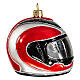 Blown glass Christmas ornament, motorcycle helmet s6