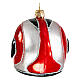 Blown glass Christmas ornament, motorcycle helmet s7