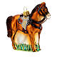 Blown glass Christmas ornament, saddled horse s4