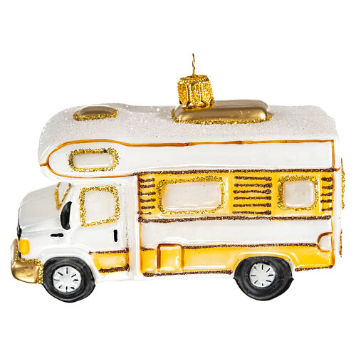 Motorhome blown glass Christmas tree decoration 1