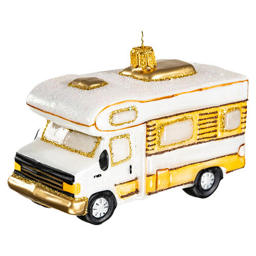 Motorhome blown glass Christmas tree decoration 3