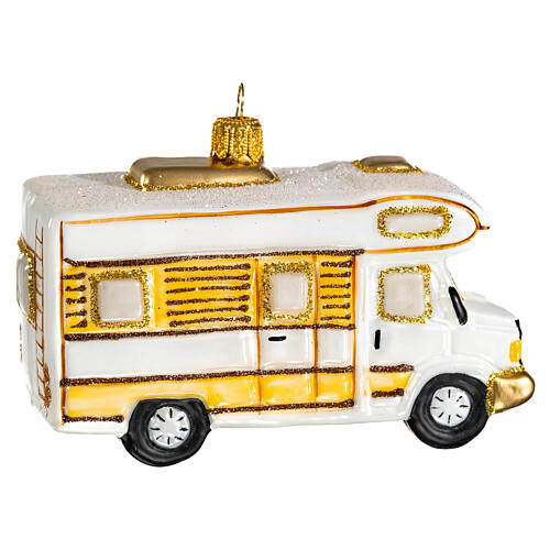 Motorhome blown glass Christmas tree decoration 6