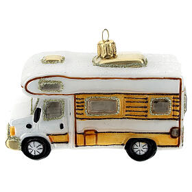 Blown glass Christmas ornament, RV camper