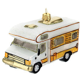 Blown glass Christmas ornament, RV camper