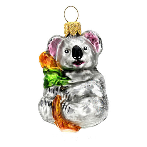 Koala vidrio soplado adorno árbol Navidad 1