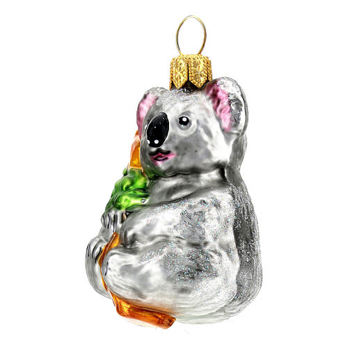 Koala vidrio soplado adorno árbol Navidad 3