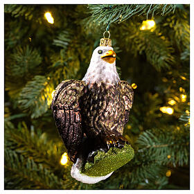 Blown glass Christmas ornament, sea eagle