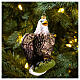 Águia-de-cabeça-branca enfeite vidro soprado para árvore de Natal s2