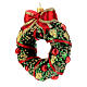Blown glass Christmas ornament, wreath s3