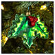 Blown glass Christmas ornament, holly s2