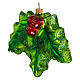 Blown glass Christmas ornament, holly s3