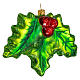 Blown glass Christmas ornament, holly s4