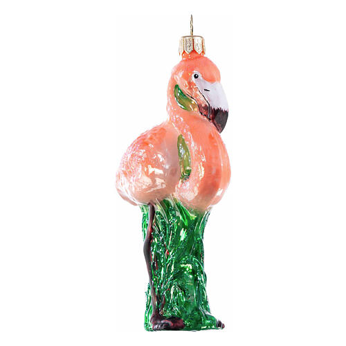 Fenicottero rosa addobbo albero Natale vetro soffiato 4