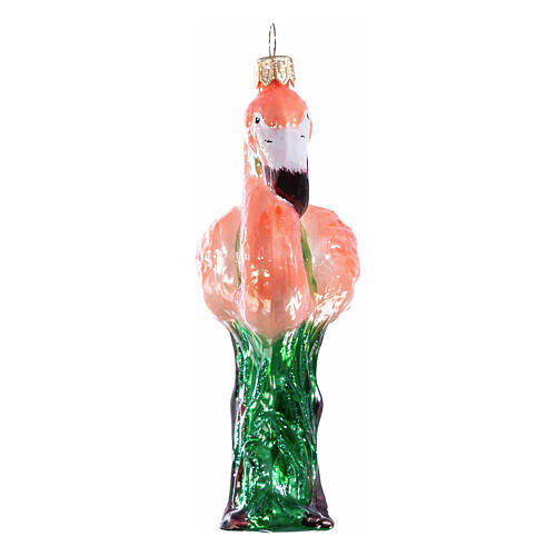 Fenicottero rosa addobbo albero Natale vetro soffiato 5
