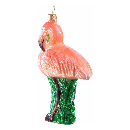 Fenicottero rosa addobbo albero Natale vetro soffiato 6