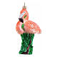Fenicottero rosa addobbo albero Natale vetro soffiato s3