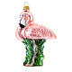 Flamingo cor-de-rosa enfeite árvore de Natal vidro soprado s1