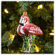 Flamingo cor-de-rosa enfeite árvore de Natal vidro soprado s2
