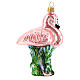 Flamingo cor-de-rosa enfeite árvore de Natal vidro soprado s4