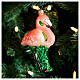 Flamingo cor-de-rosa enfeite árvore de Natal vidro soprado s2