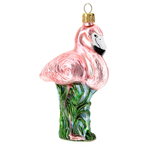 Blown glass Christmas ornament, flamingo 5