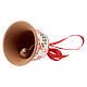 Terracotta bell painted Deruta red ribbon 5 cm s3