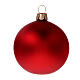 Red opaque blown glass Christmas balls 6 cm, set 6 pcs s2