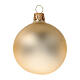 Gold Christmas balls 6 cm diameter matte blown glass, 6 pcs set s2