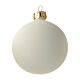 Cream-white matte Christmas balls 6 pcs set blown glass s2